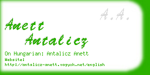 anett antalicz business card